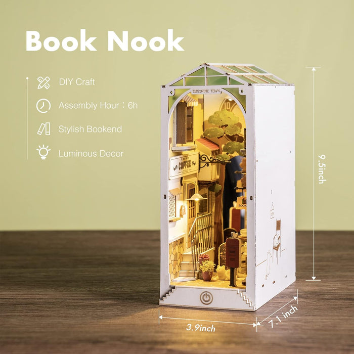 Kit di costruzione in legno Book Nook – Sunshine Town 
