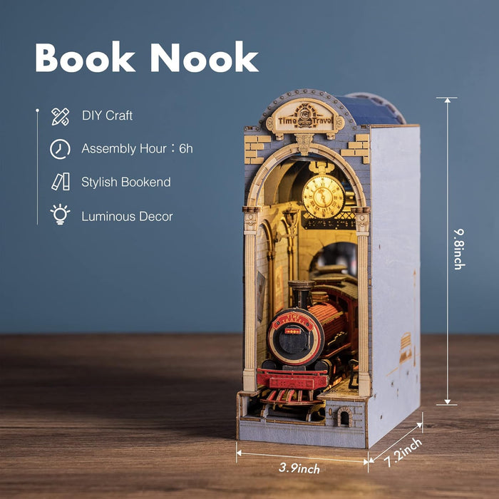 Book Nook Kit in Legno – Viaggio nel Tempo 