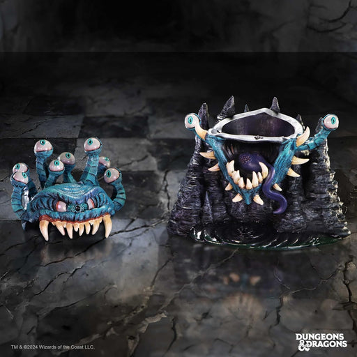 Caja de dados Beholder de Dungeons and Dragons abierta