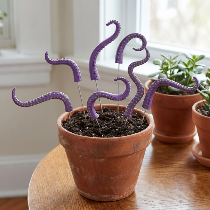 Spiegazione della decorazione vaso di fiori tentacoli viola