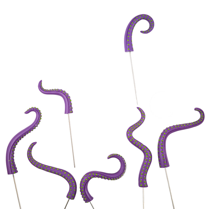 Dettaglio tentacoli della decorazione vaso di fiori tentacoli viola