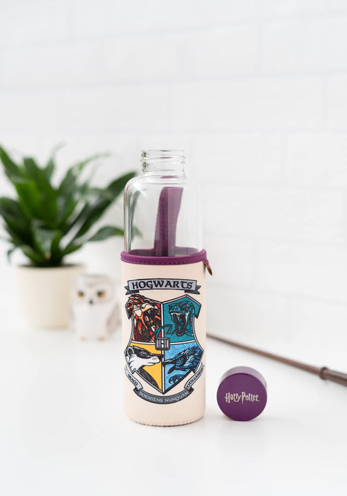 Harry Potter Glasflasche mit Hogwarts-Wappen