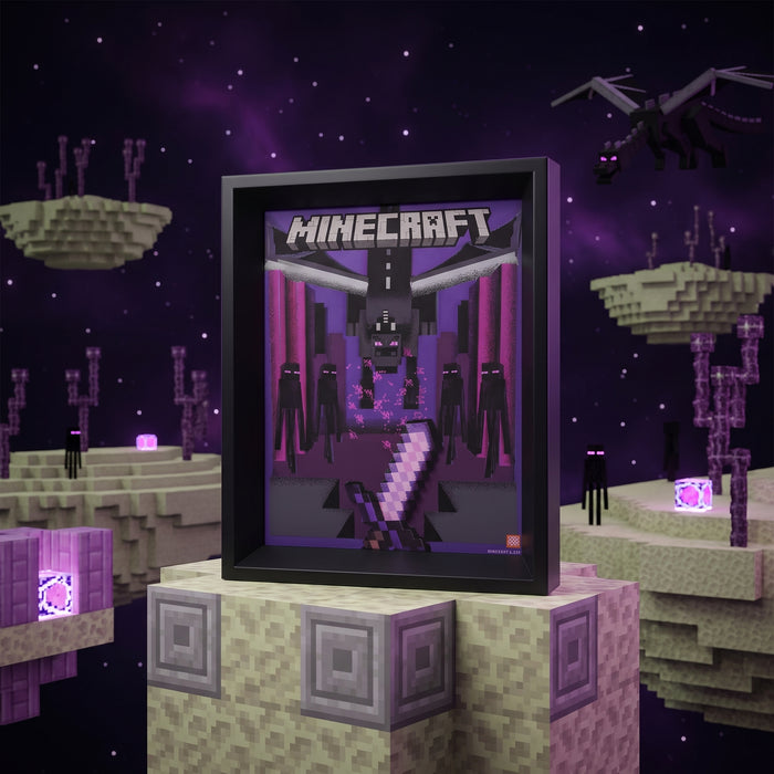 Minecraft Ender Dragon Gerahmtes 3D Wackelbild