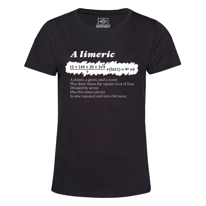A Limerick - Poema matemático con ecuación - Vista principal Camiseta Niña Negro