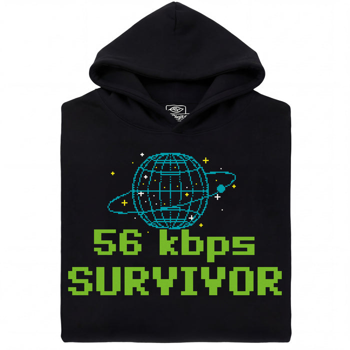 56kbps Survivor - Vista principal Sudadera Negro