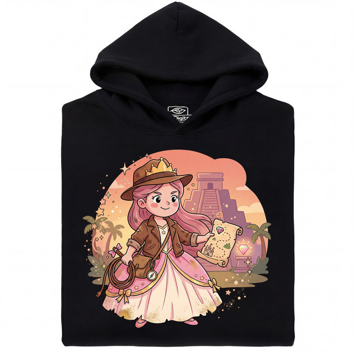 Nerdy Princess &amp; The Lost Temple - Vista principal Sudadera Negro