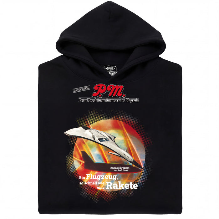 P.M. Magazine 3/1984 Vliegtuig als Raket - Hoofdweergave Hoodie Zwart