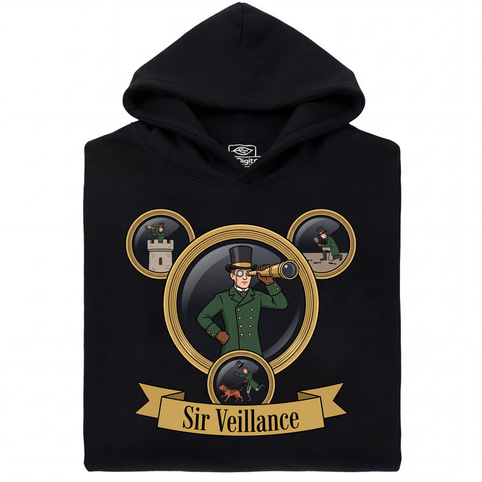 Sir Veillance - Vue principale Hoodie Noir