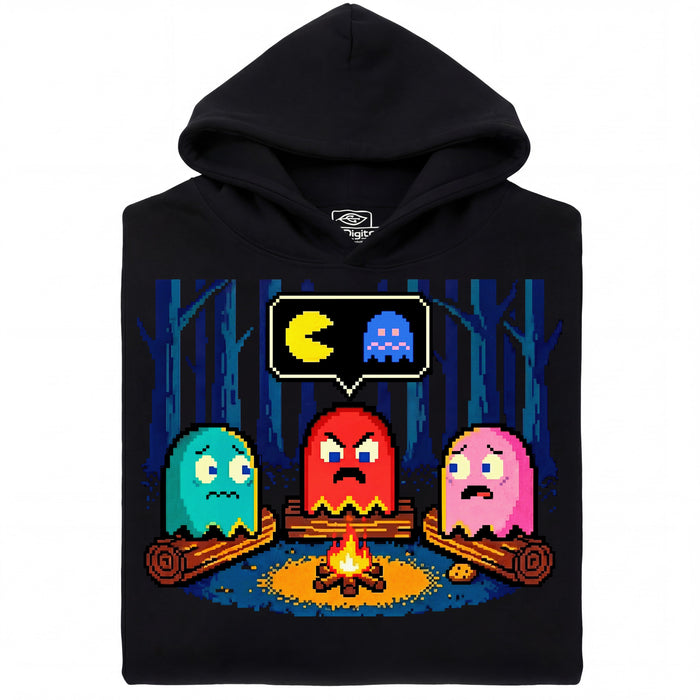 8-Bit Kampvuur - Vooraanzicht Hoodie Zwart