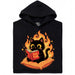 Zwarte Kat Leest "Evil Plans" - Boze Plannen met Stijl - Hoofdweergave Hoodie Zwart