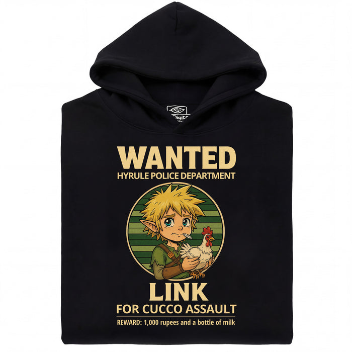 Wanted for Cucco Assault - Hoofdweergave Hoodie Zwart