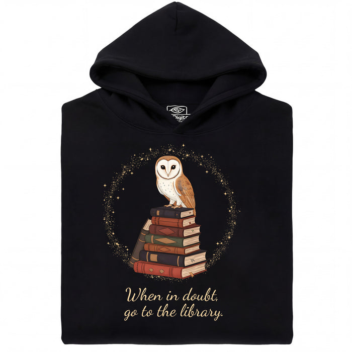 When in doubt, go to the library - Main view Hoodie Black