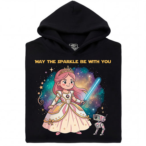 Princess &amp; The Sparkle - Vista principal Hoodie Negro