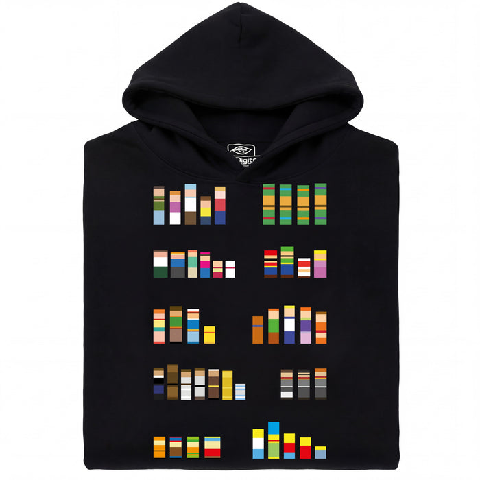 Pixel Legends of TV - Vooraanzicht Hoodie Zwart