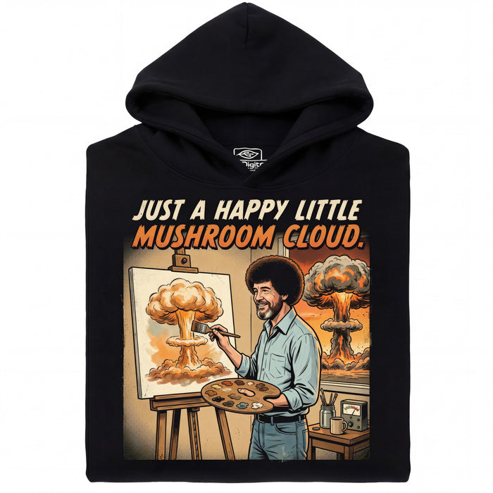 Happy Little Mushroom Cloud - Vista principale Hoodie Nero