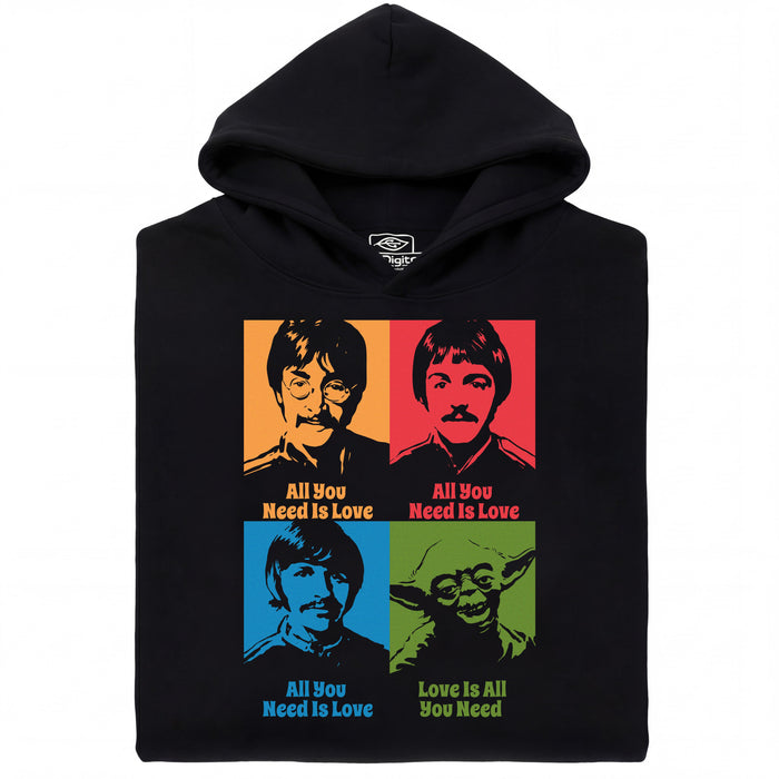 Love is all you need - Vue principale Hoodie Noir