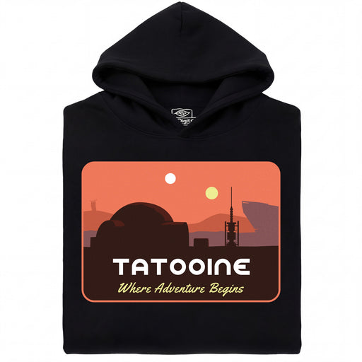 Where Adventure Begins - Vista principal Sudadera Negro