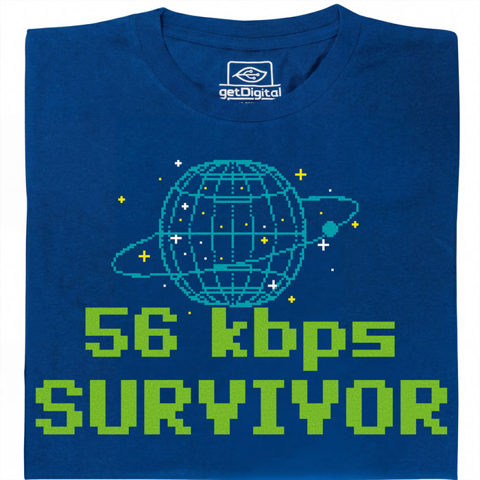56kbps Survivor - Vista principal Camiseta Azul