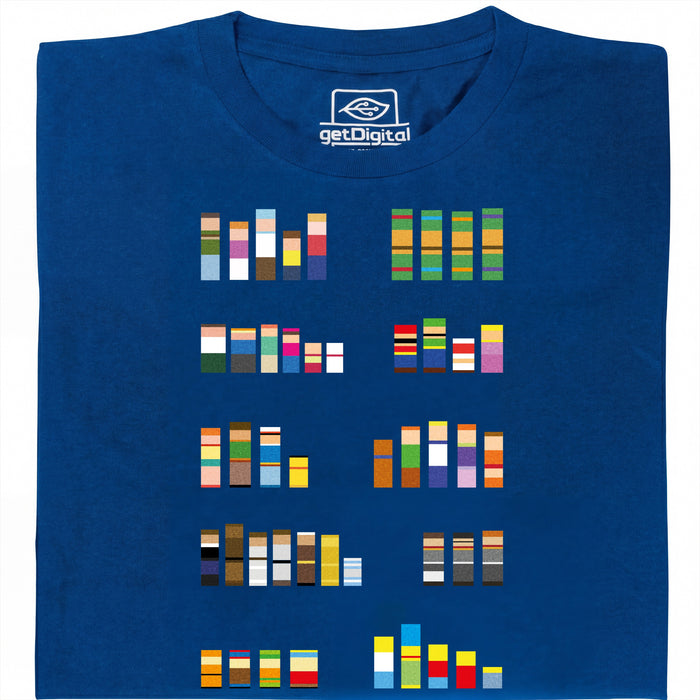 Pixel Legends of TV - Vooraanzicht T-Shirt Blauw