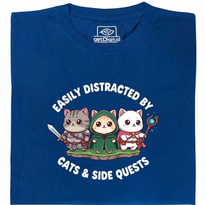 Cats &amp; Sidequests - Vue principale T-Shirt Bleu
