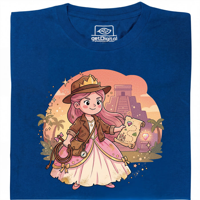 Nerdy Princess &amp; The Lost Temple - Vista principal Camiseta Azul