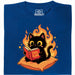 Zwarte Kat Leest "Evil Plans" - Boze Plannen met Stijl - Hoofdweergave T-Shirt Blauw