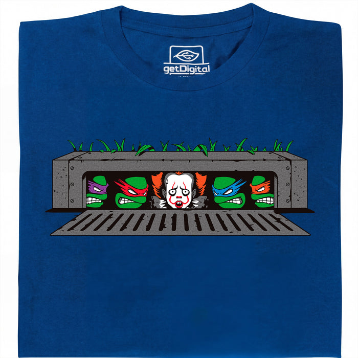 IT vs. Turtles - Vue principale T-Shirt Bleu