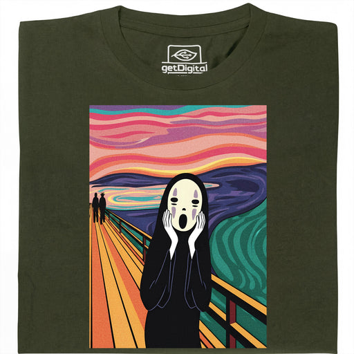 El Grito sin Rostro - Vista principal Camiseta Verde Oscuro