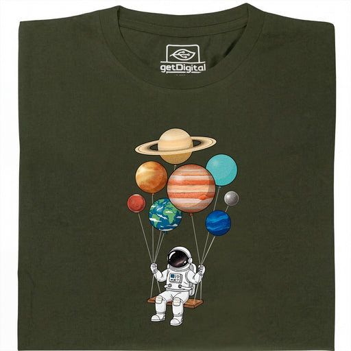 Cosmic Swing - Vista principale T-shirt Verde Scuro