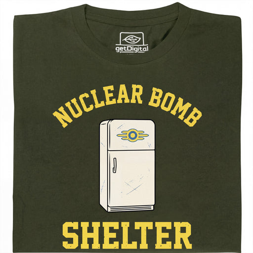 Nuclear Bomb Shelter Kühlschrank - Hauptansicht T-Shirt Dunkelgrün