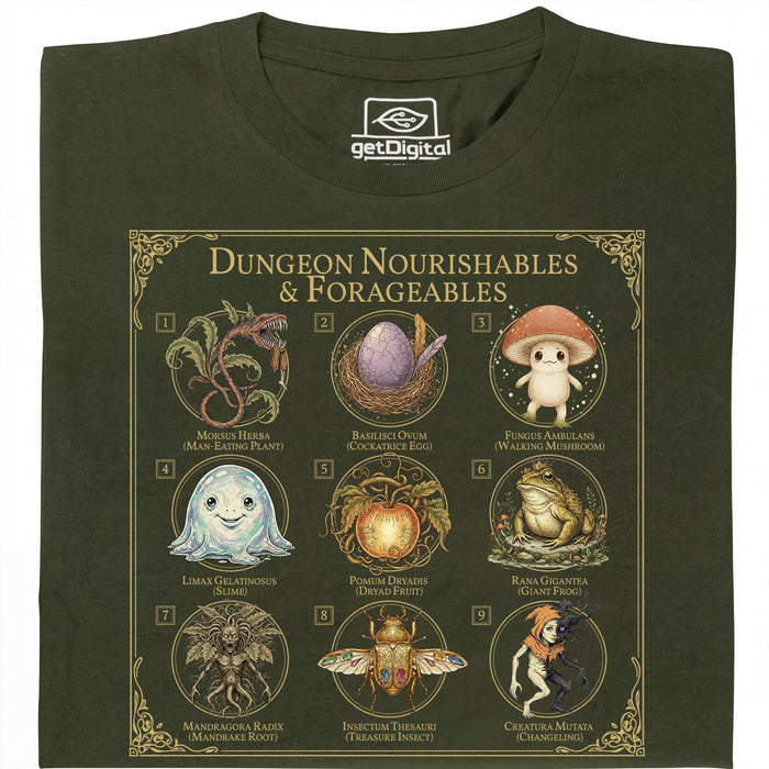 Dungeon Nourishables - Vue principale T-shirt Vert Foncé