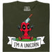 I'm a Unicorn - Vista frontal Camiseta Verde oscuro