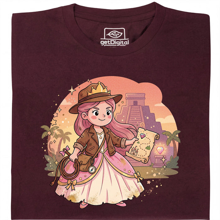 Nerdy Princess &amp; The Lost Temple - Vista principal Camiseta Rojo oscuro