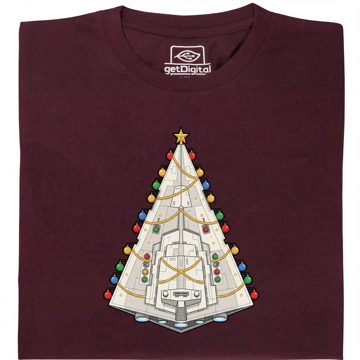 Destructor de Árboles - Navidad por decreto imperial - Vista Principal Camiseta Rojo Oscuro