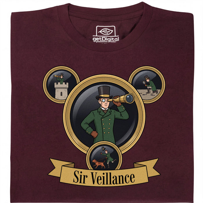 Sir Veillance - Vue principale T-Shirt Rouge Foncé