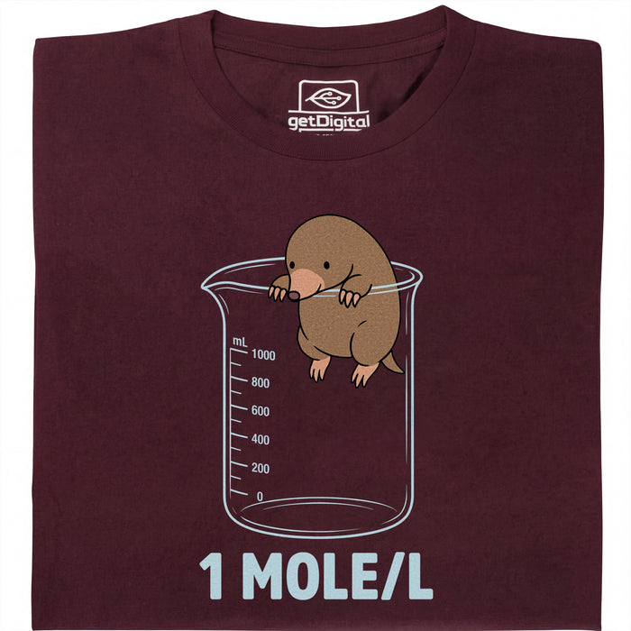 One Mole per Liter - Vista principale T-Shirt Rosso Scuro
