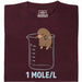 One Mole per Liter - Vista principale T-Shirt Rosso Scuro