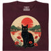 Sunset Cat  - Vista principal Camiseta Rojo oscuro