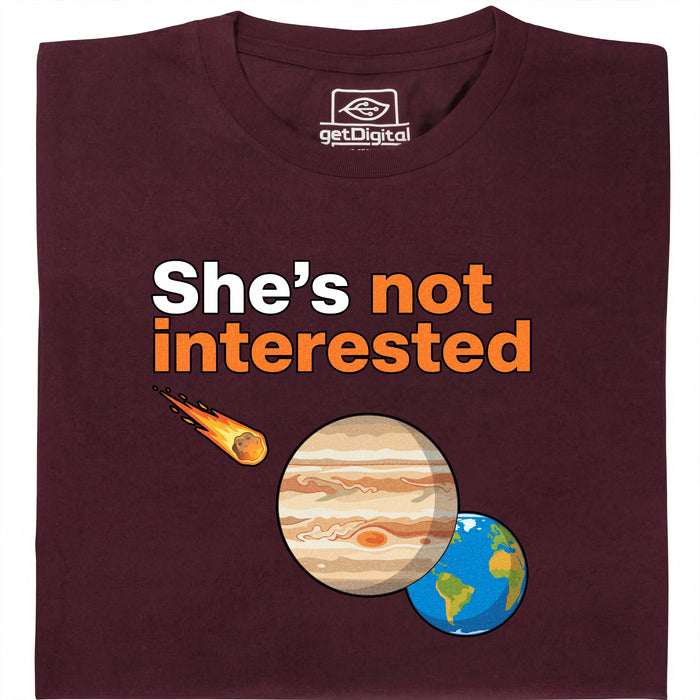 She's not interested - Main view T-shirt Dark Red