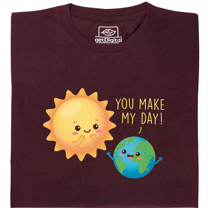 You Make My Day - Vista principal Camiseta Rojo Oscuro