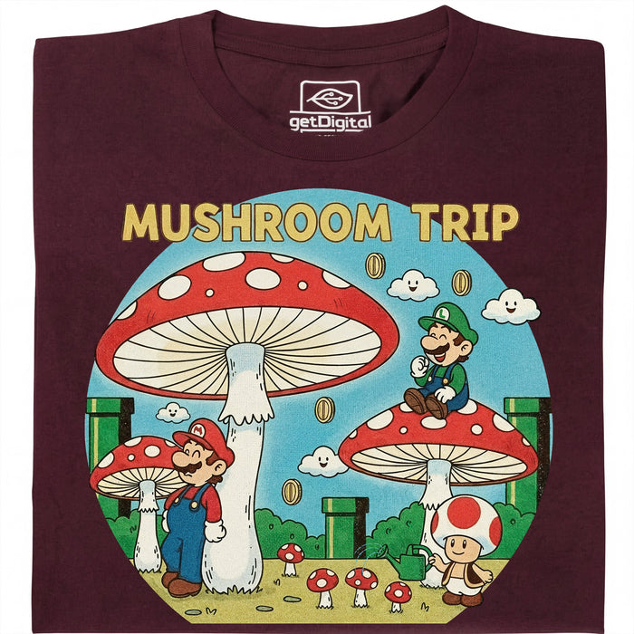 Mushroom Trip - Main view T-shirt Dark Red