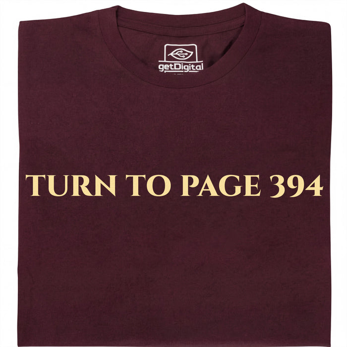 Turn To Page 394 - Hoofdweergave T-Shirt Donkerrood