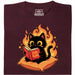 Zwarte Kat Leest "Evil Plans" - Boze Plannen met Stijl - Hoofdweergave T-Shirt Donkerrood