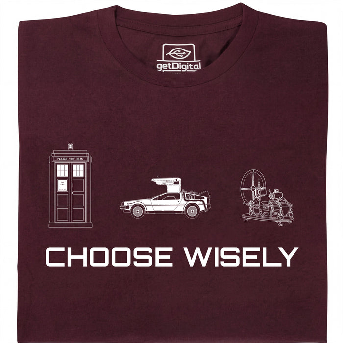 Choose Your Time Machine - Main view T-shirt Dark Red