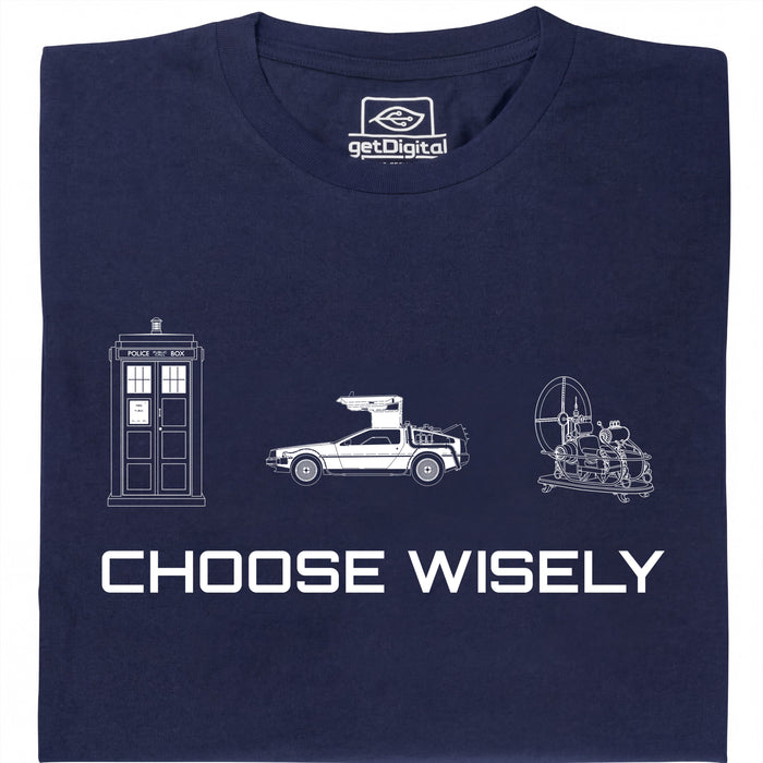 Choose Your Time Machine - Main view T-shirt Navy Blue