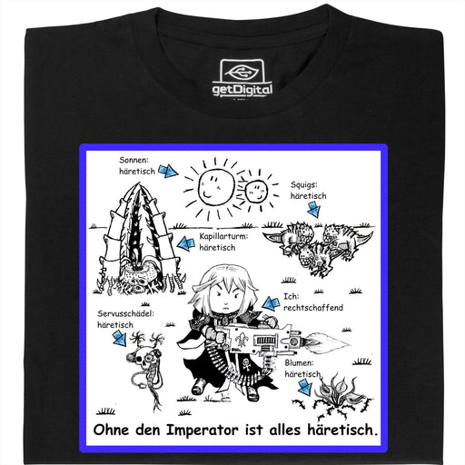 ¡Todo es Herético! - Vista Principal Camiseta Negro