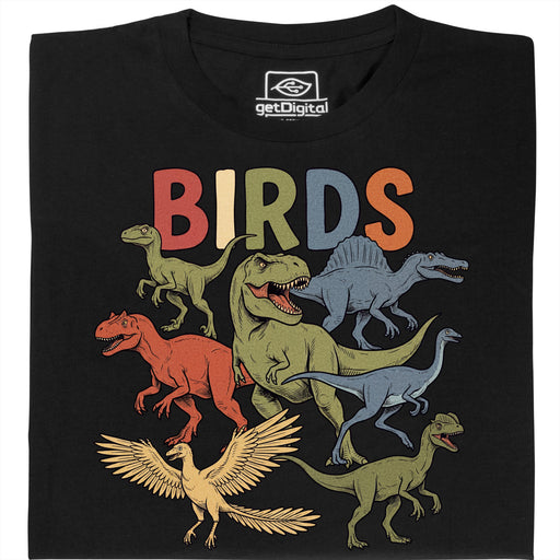BIRDS - Vista frontal Camiseta Negro