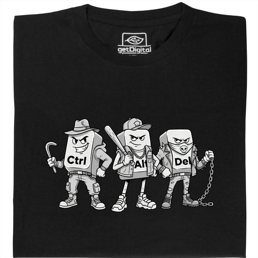 Ctrl Alt Del - La Gang Più Dura della Tastiera - Vista Principale T-Shirt Nero