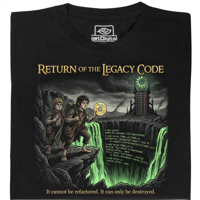 Return of the Legacy Code - Vista principale T-Shirt Nero