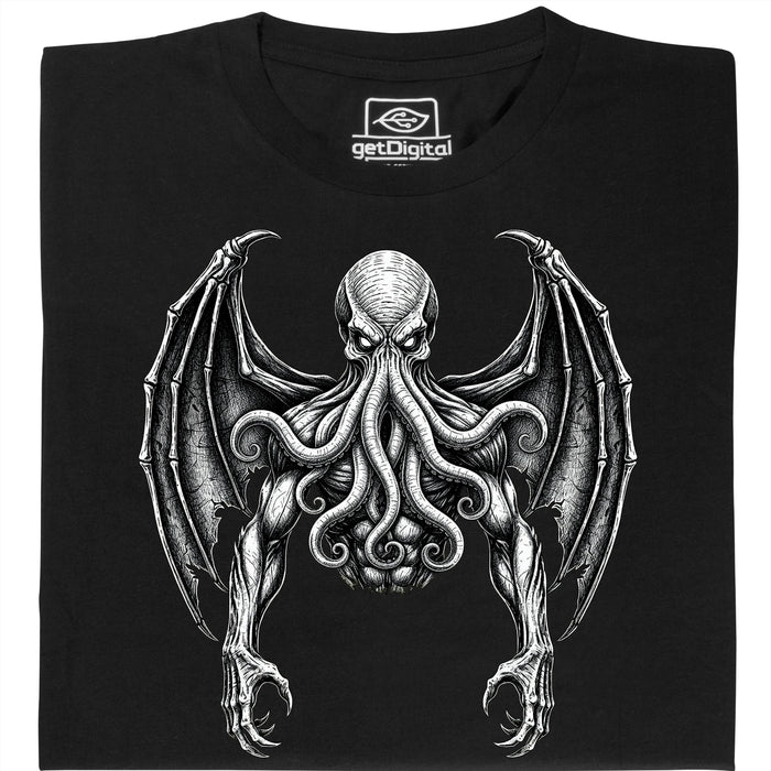 Cthulhu - Il Grande Antico - Vista Frontale T-Shirt Nero